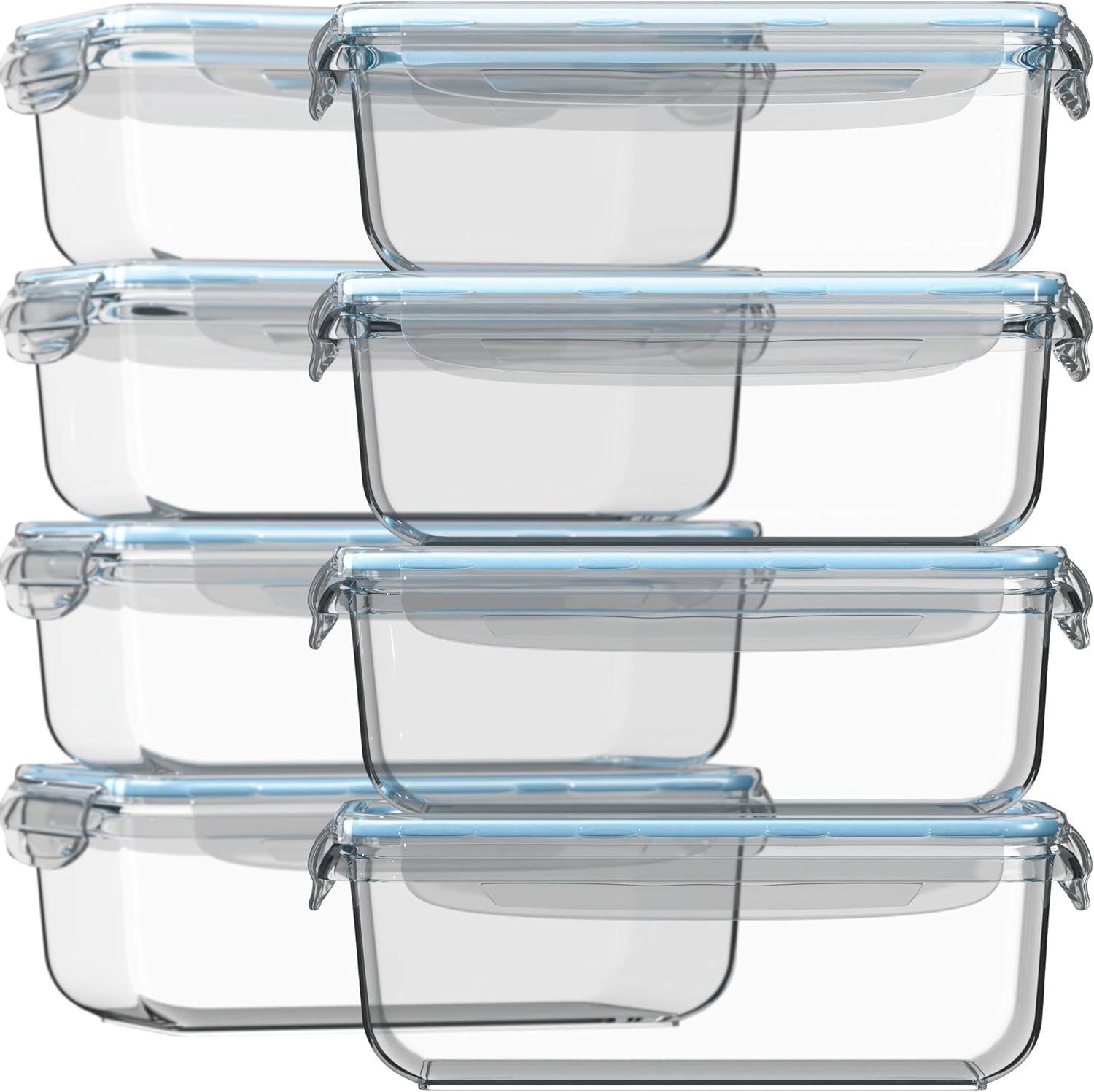 Razab 16-Piece 30 oz Glass Meal Prep Containers