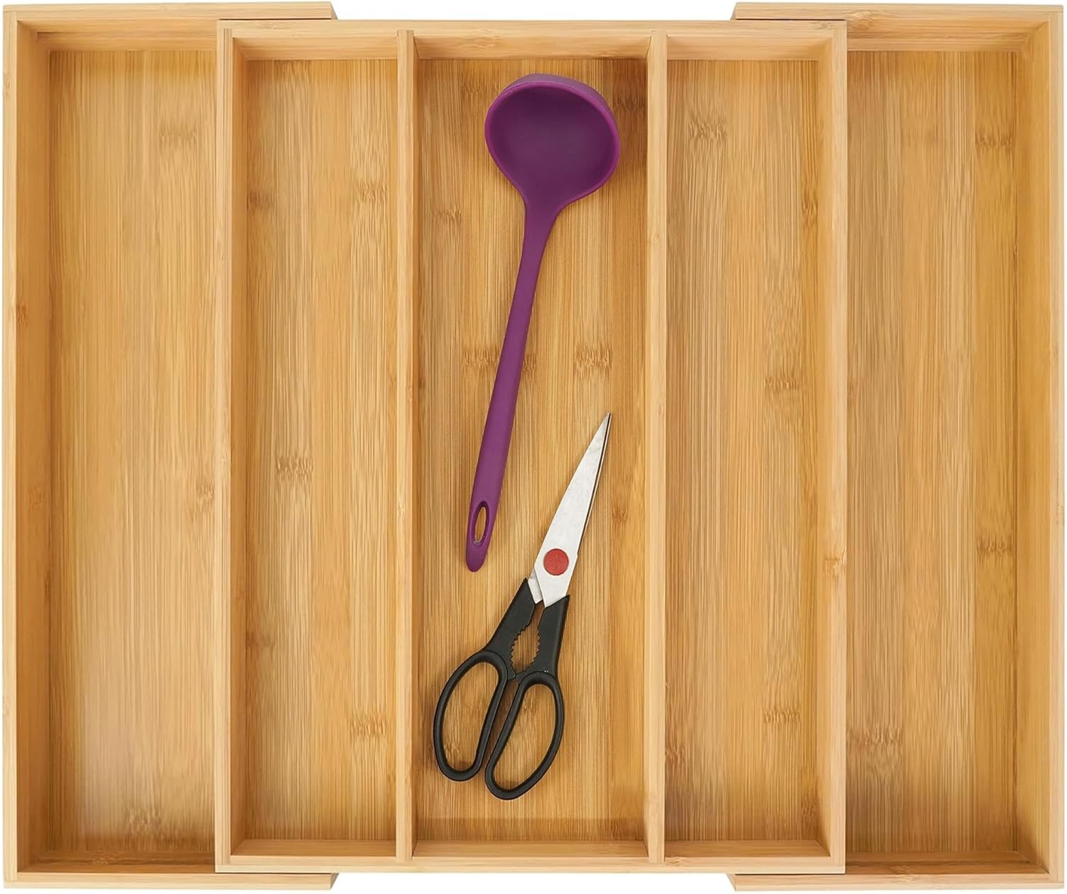 Utoplike Bamboo Expandable Kitchen Drawer Organizer