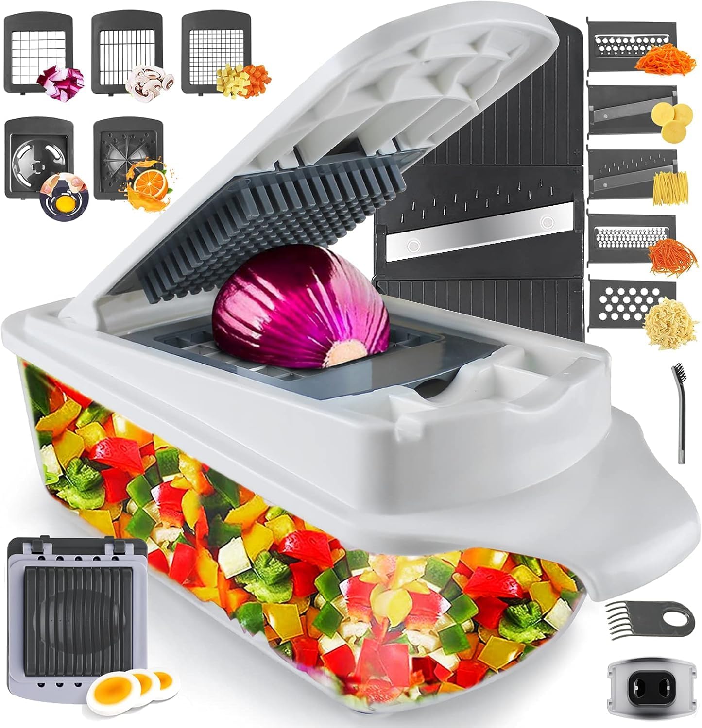 RüK Vegetable Chopper Slicer Onion Dicer, Multi 22-in-1