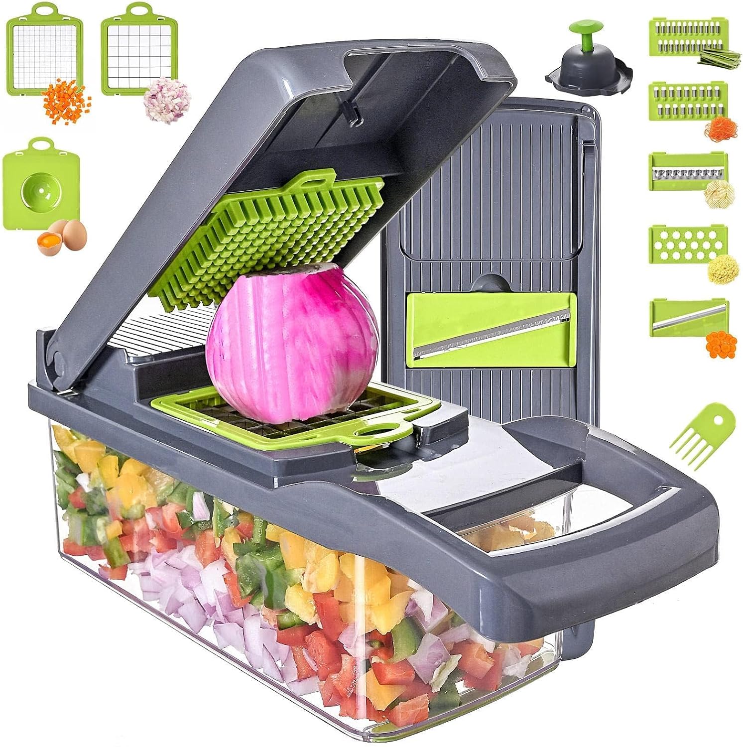 Vegetable Chopper Slicer 13-in-1 with Spice Chopper Set