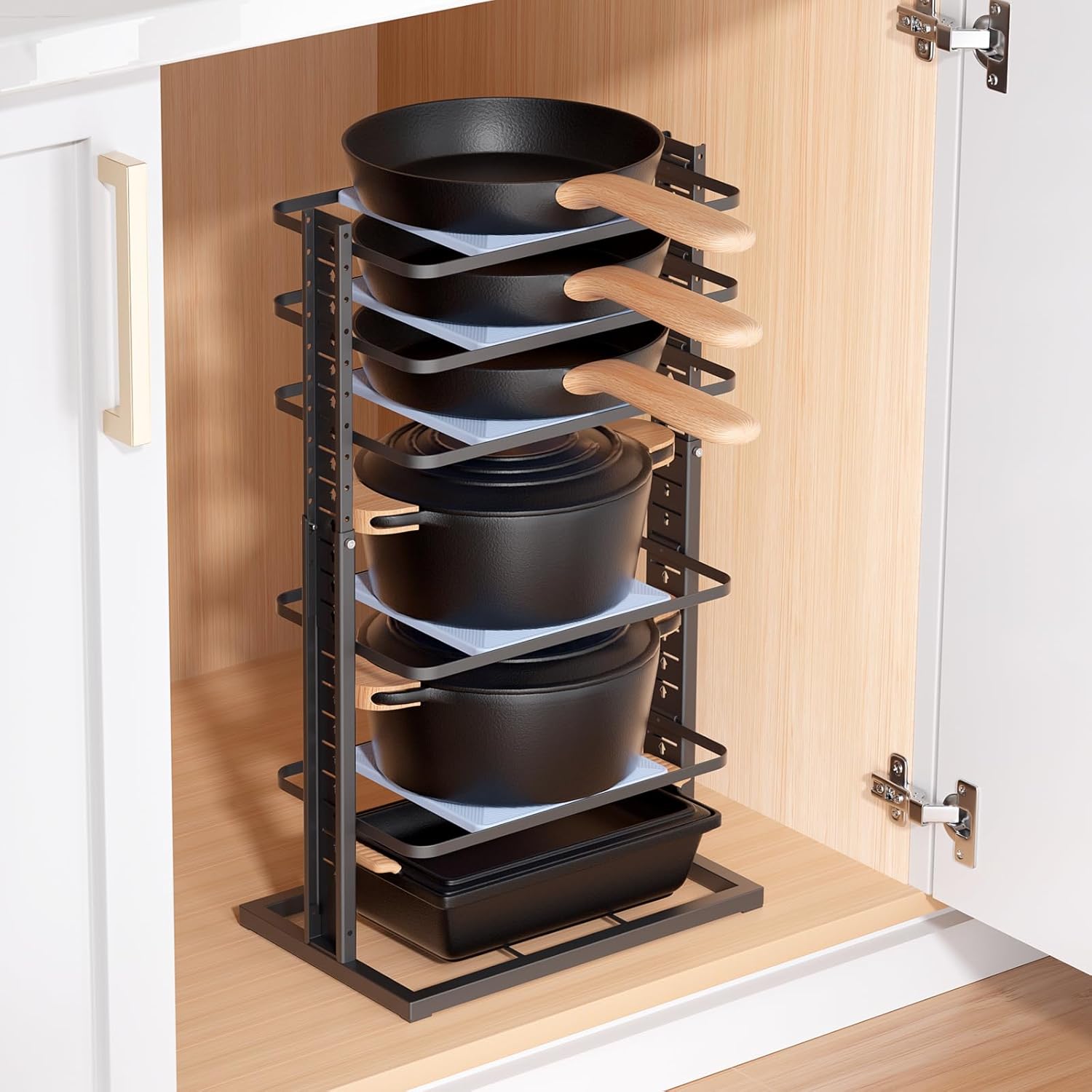LAMU 6-Tier Heavy Duty Pot and Pan Organizer