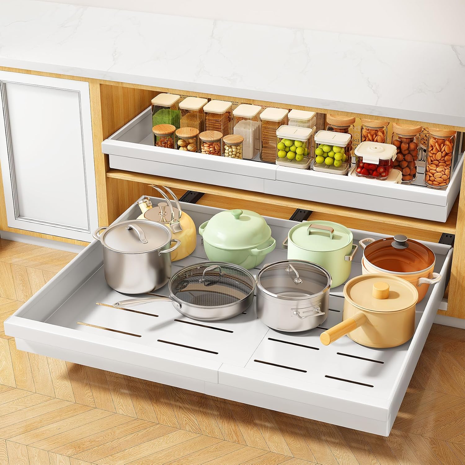 Expandable Pull-Out Cabinet Organizer (13.6"-24")