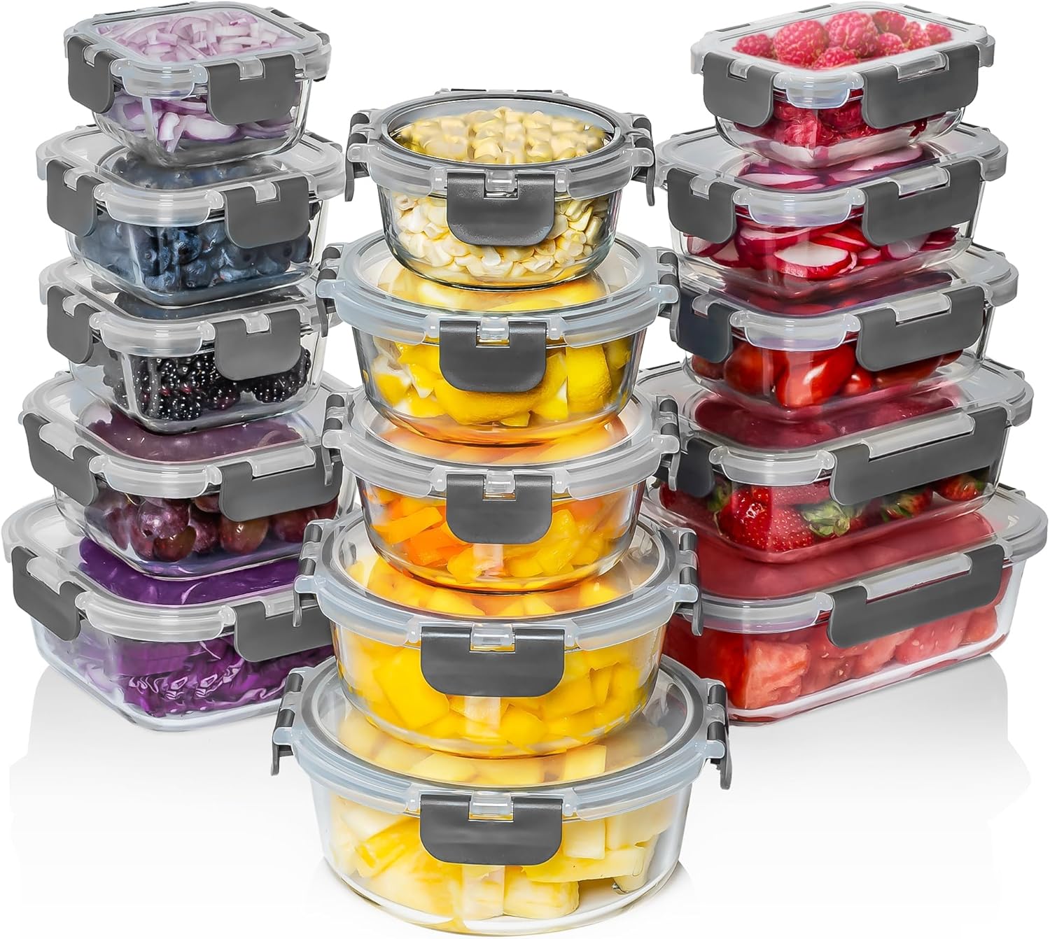 Razab 30-Piece Glass Food Storage Containers